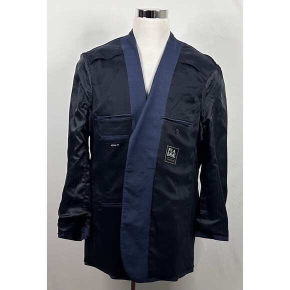 Jos A Bank 46L Sport Coat Regal Fit 100% Wool Blue Two Button Lined Vented - Picture 7 of 8